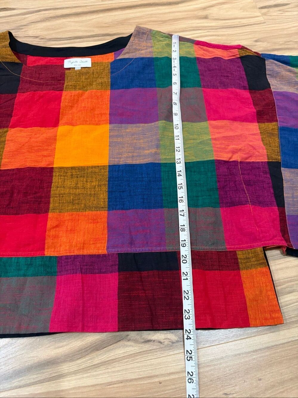 Rujuta Sheth Mira Top - Multi Chex boho lagenlook size 2XL/3XL - Picture 6 of 7